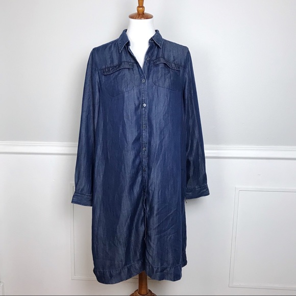 LOFT Dresses & Skirts - LOFT medium chambray Lyocell blue shirt dress!